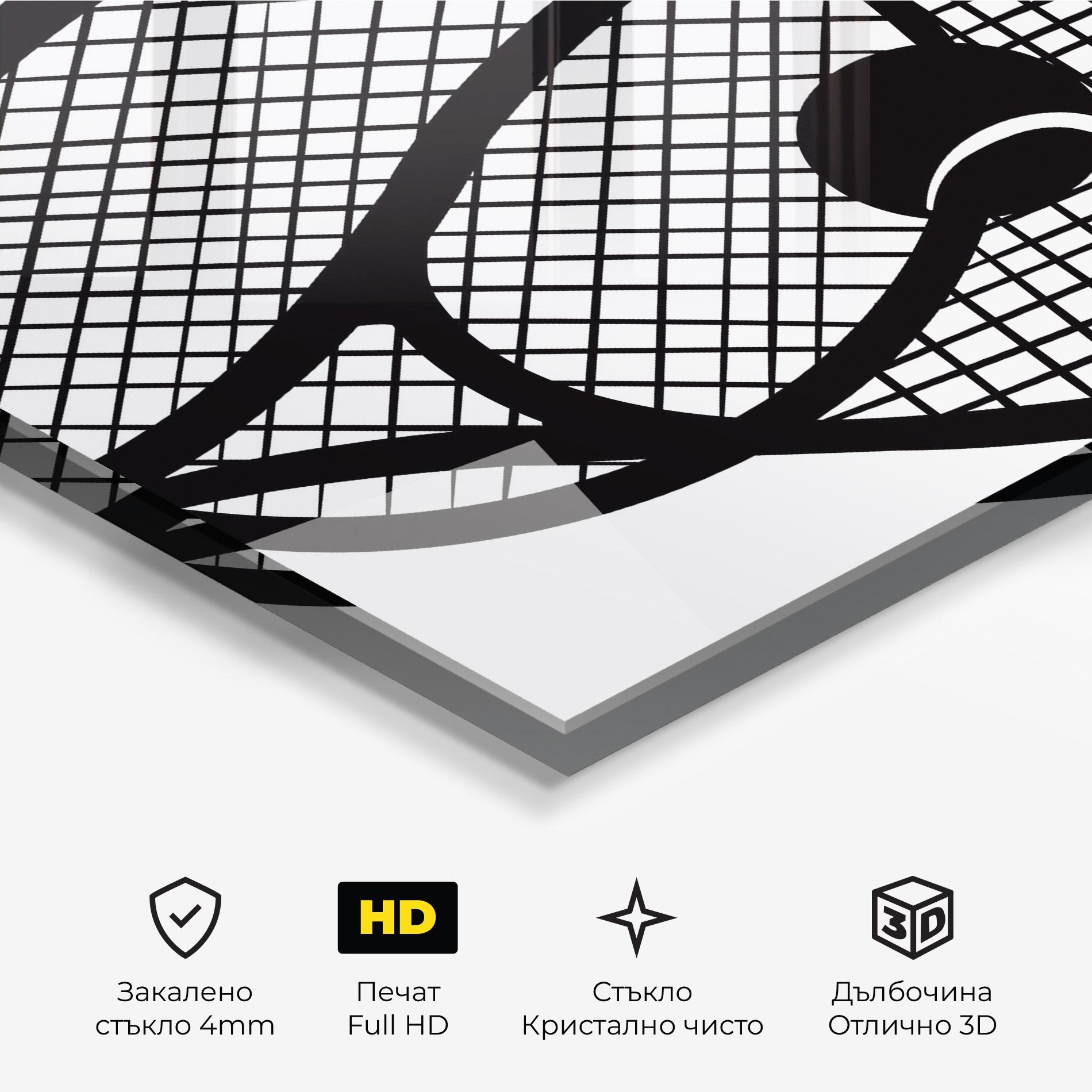 Стъклена картина Tennis Ball Line mockup 3