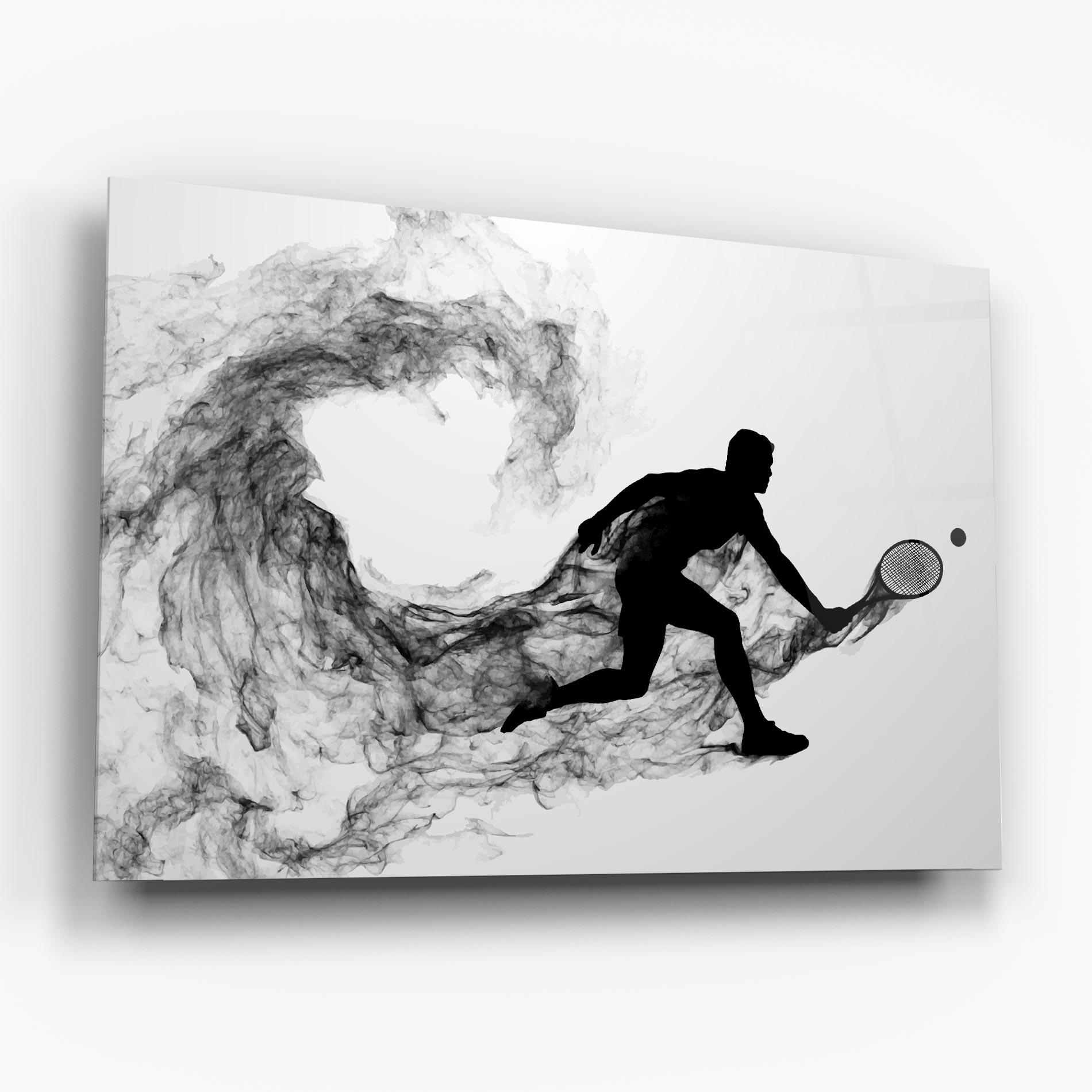 Стъклена картина Black Smoke Tennis mockup 6