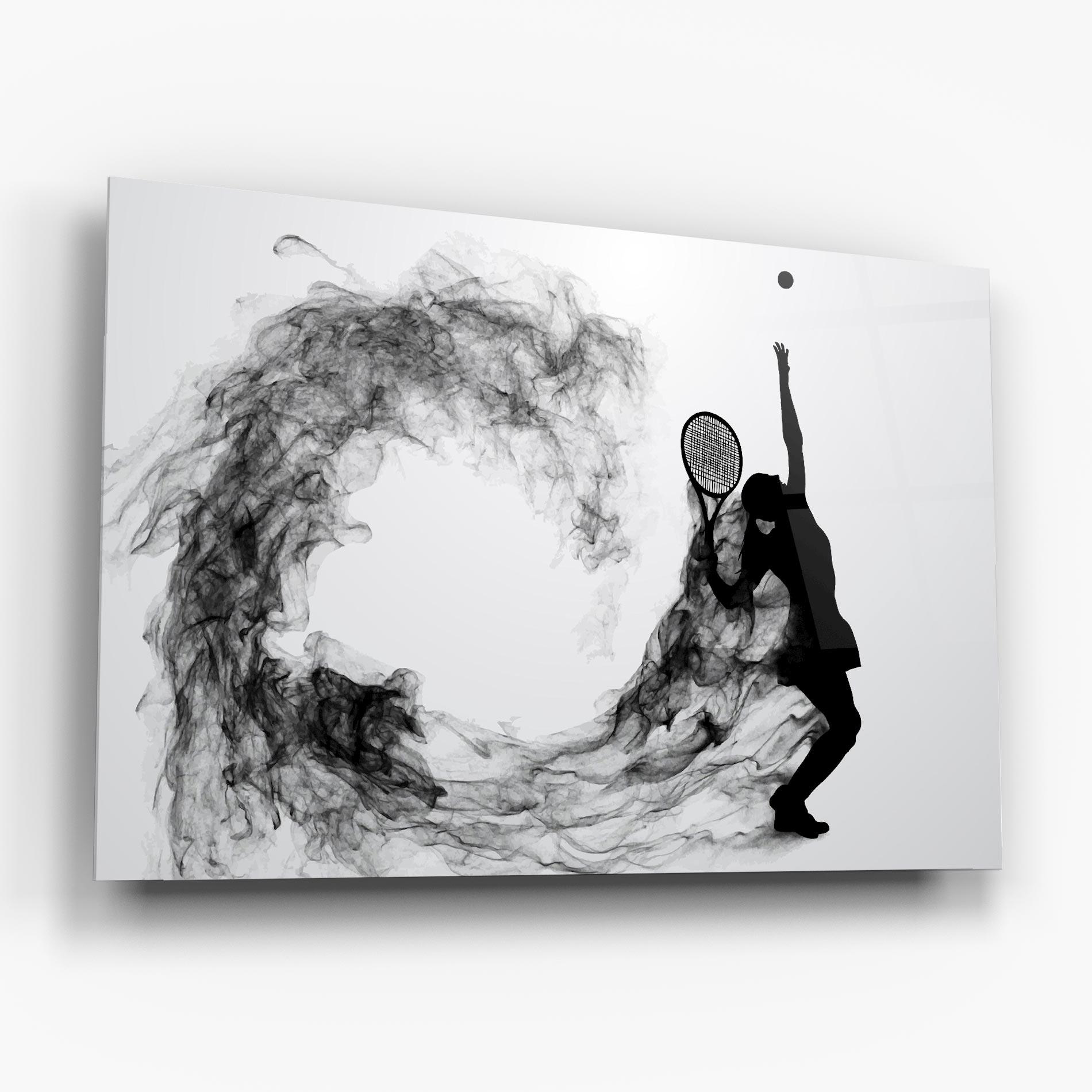 Стъклена картина Black Tennis Smoke mockup 6