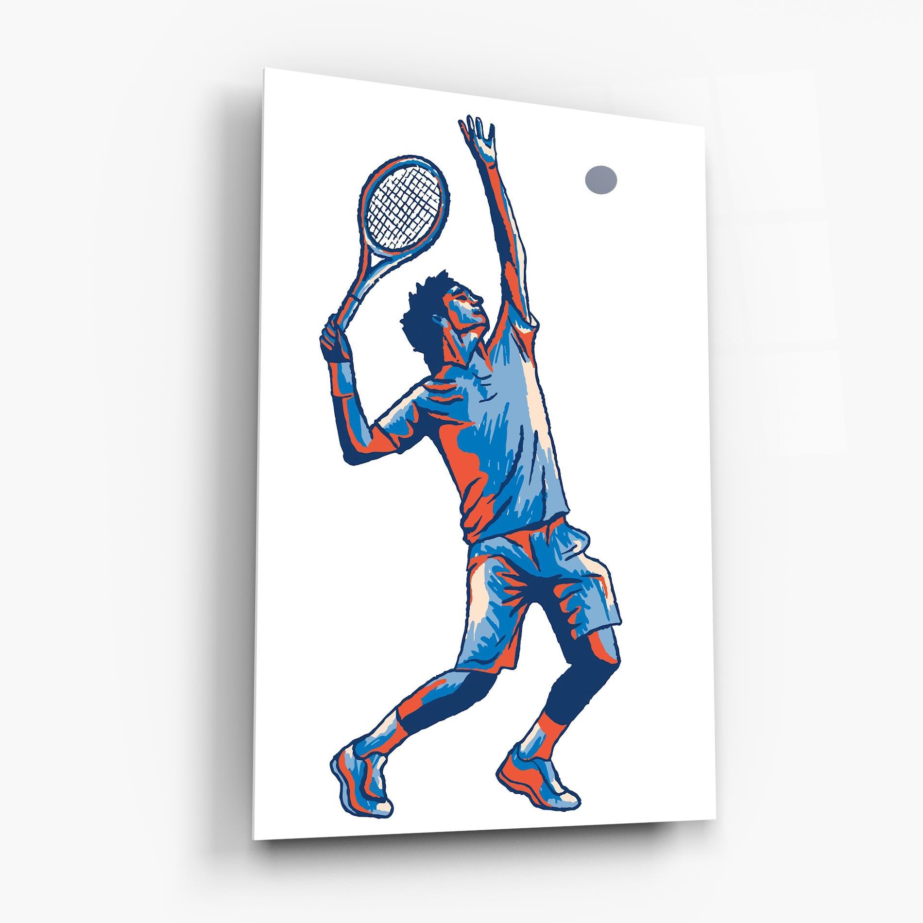 Стъклена картина Blue Red Tennis mockup 6