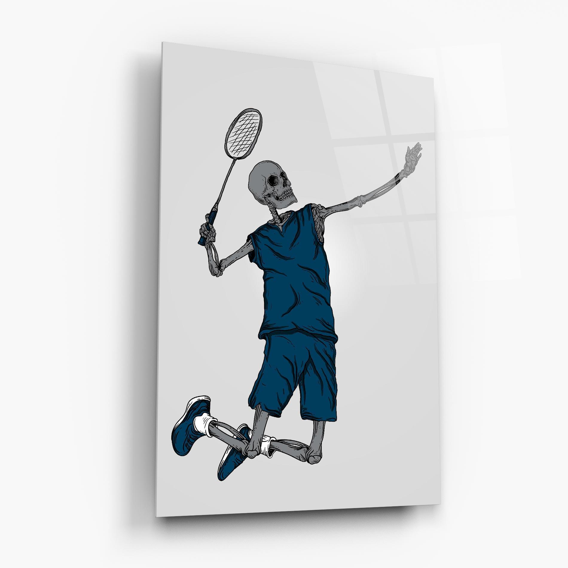 Стъклена картина Blue Skull Tennis mockup 6