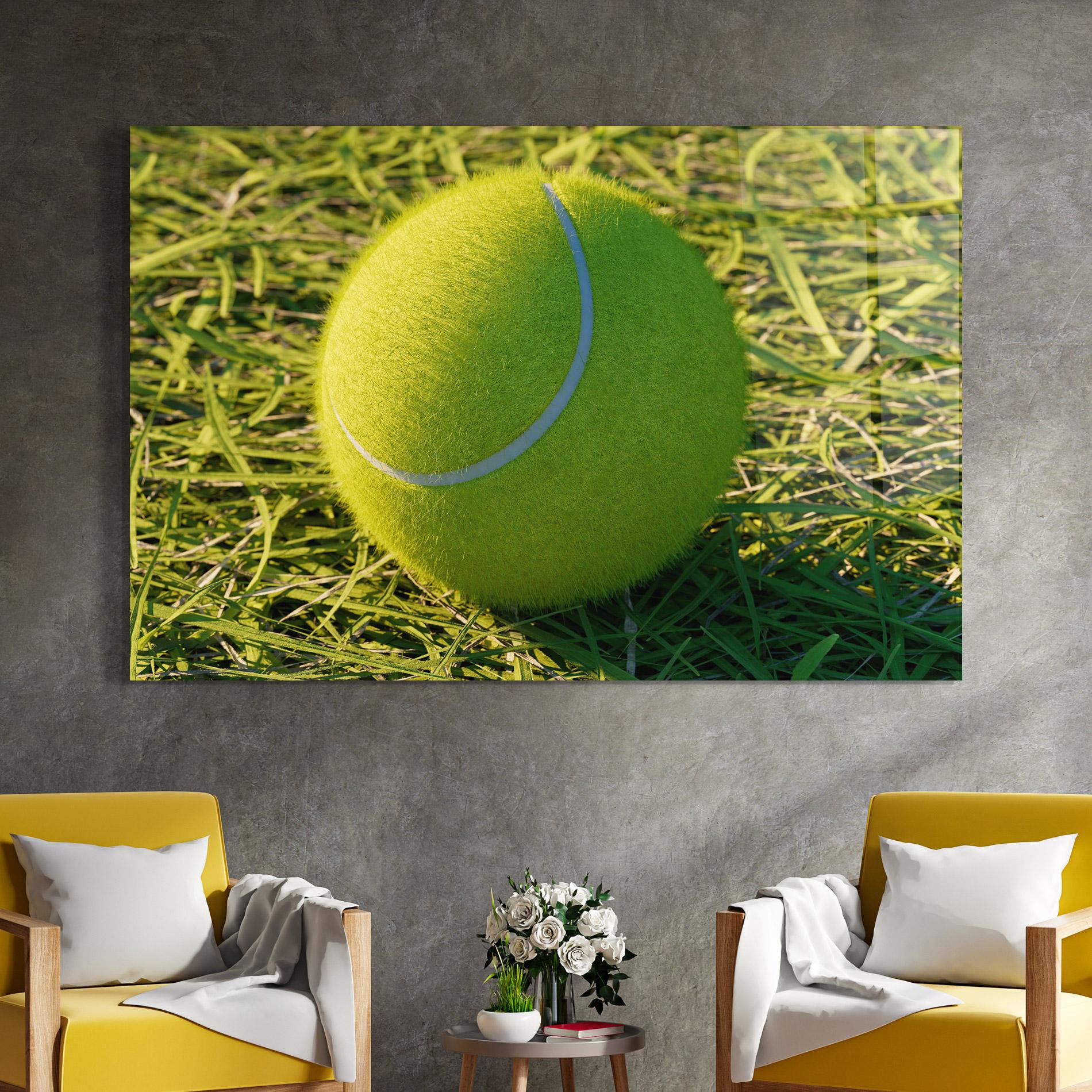 Стъклена картина Green Tennis Ball mockup 4