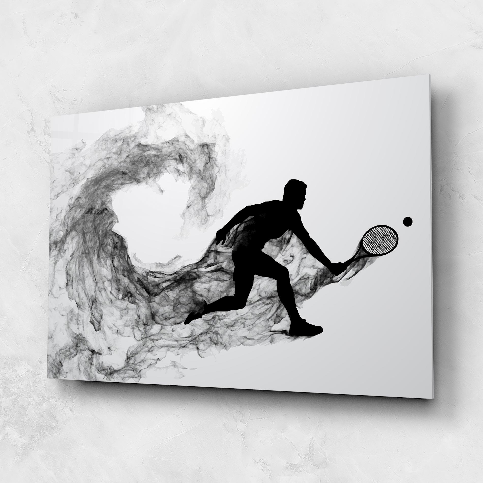 Стъклена картина Black Smoke Tennis mockup 1