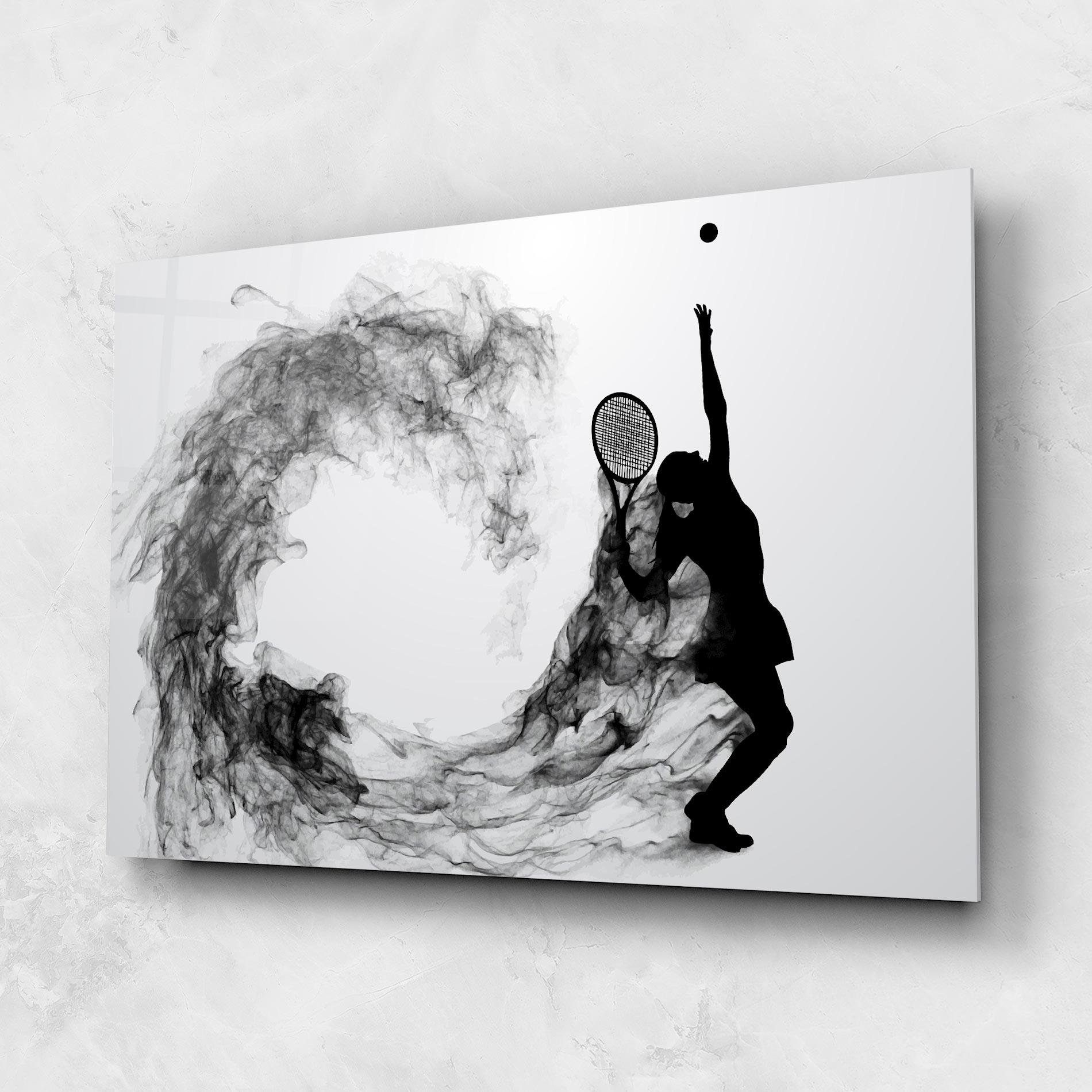 Стъклена картина Black Tennis Smoke mockup 1