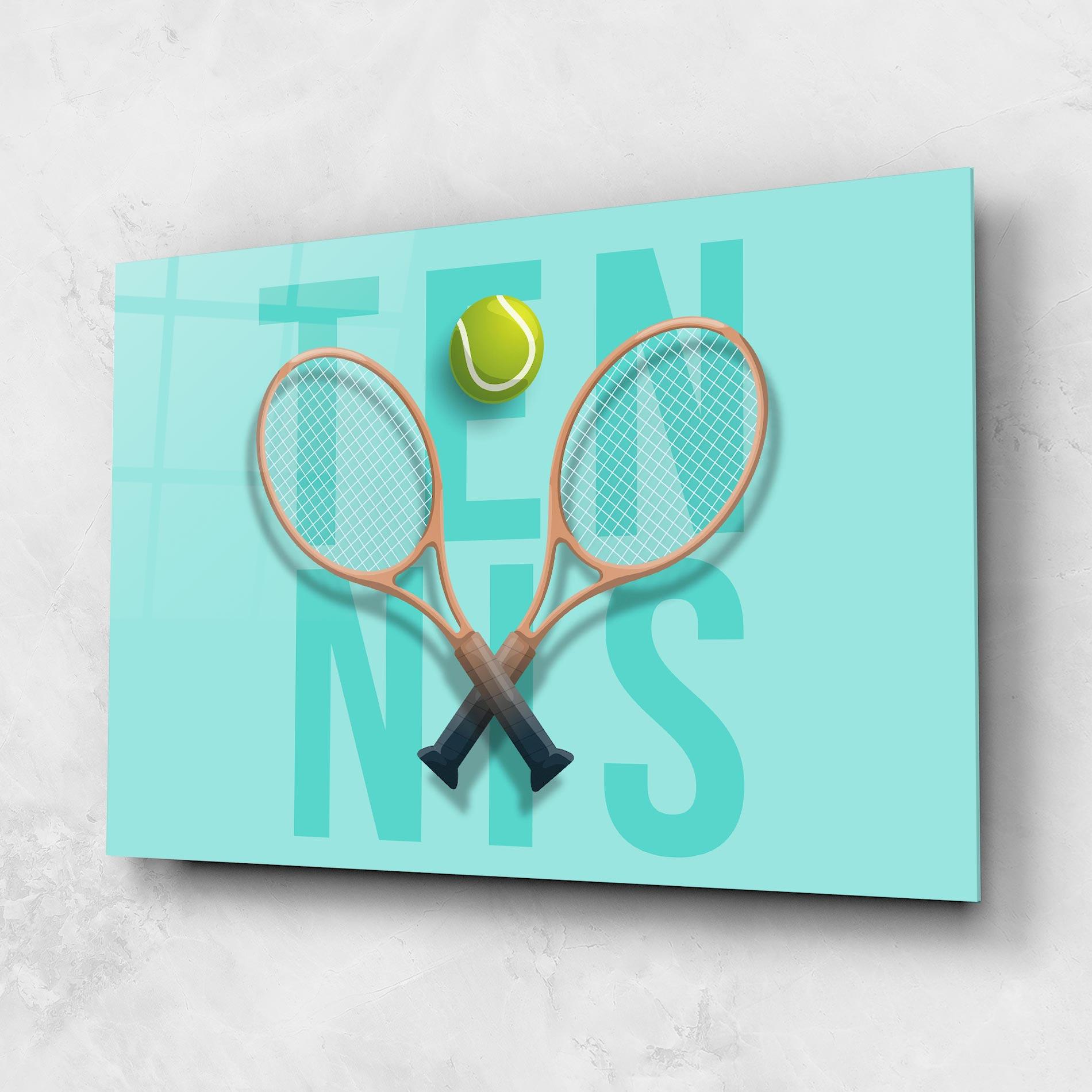 Стъклена картина Light Blue Tennis mockup 1