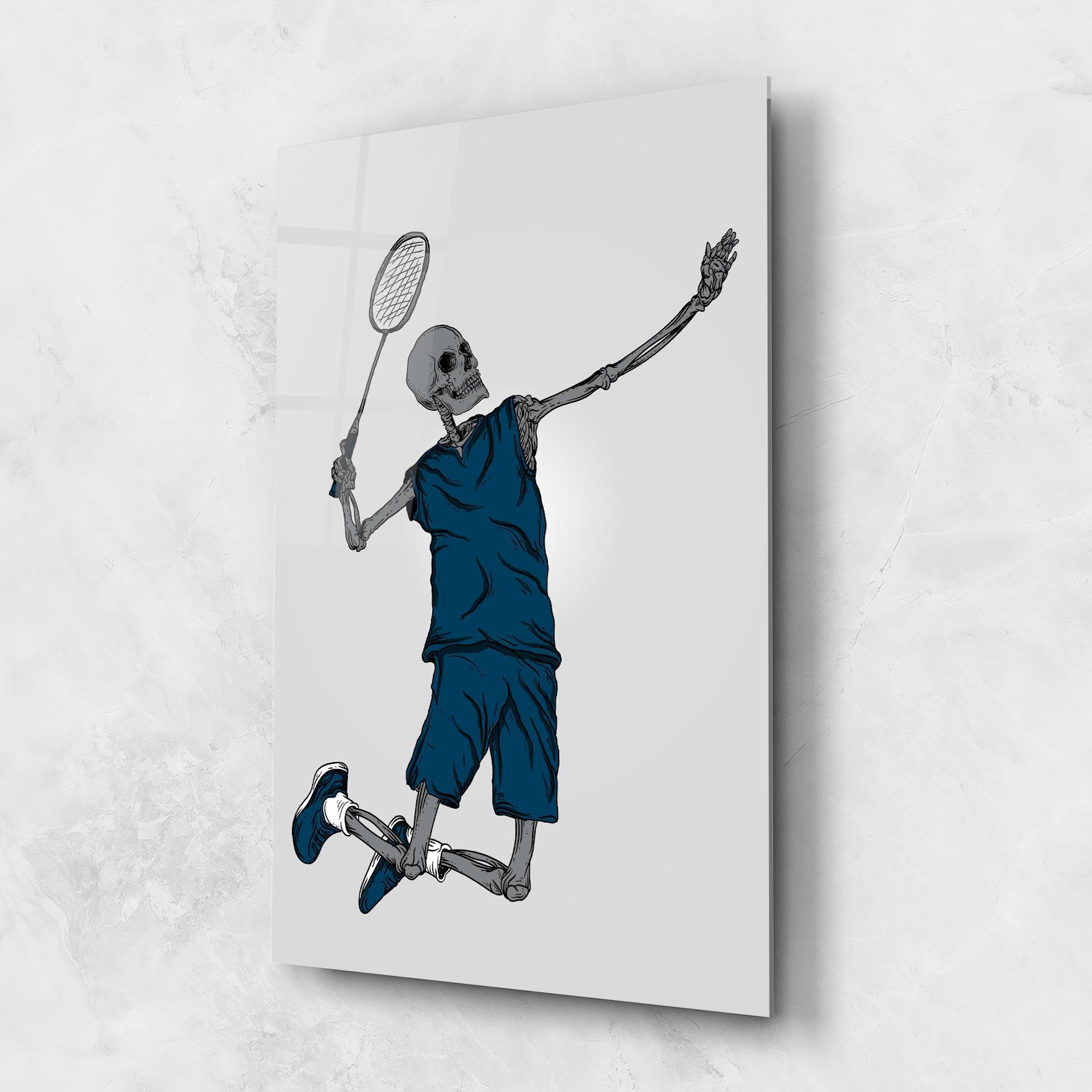 Стъклена картина Blue Skull Tennis mockup 1