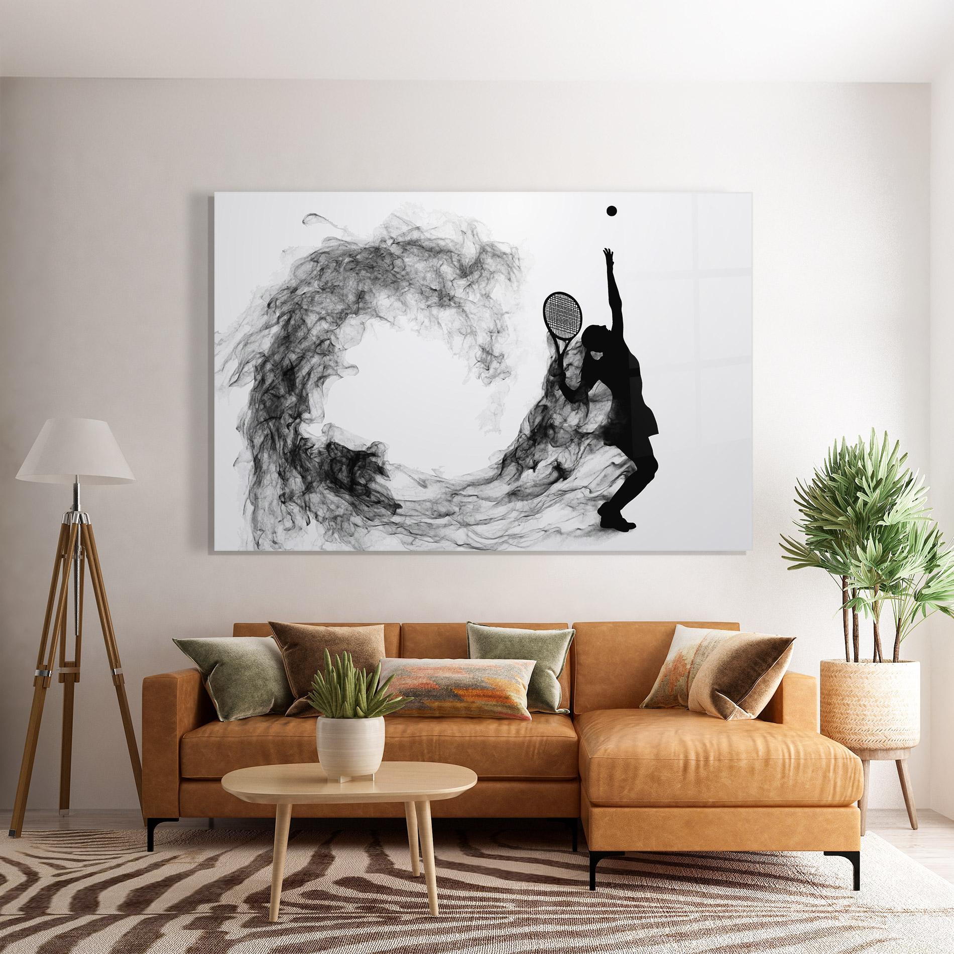 Стъклена картина Black Tennis Smoke mockup 7