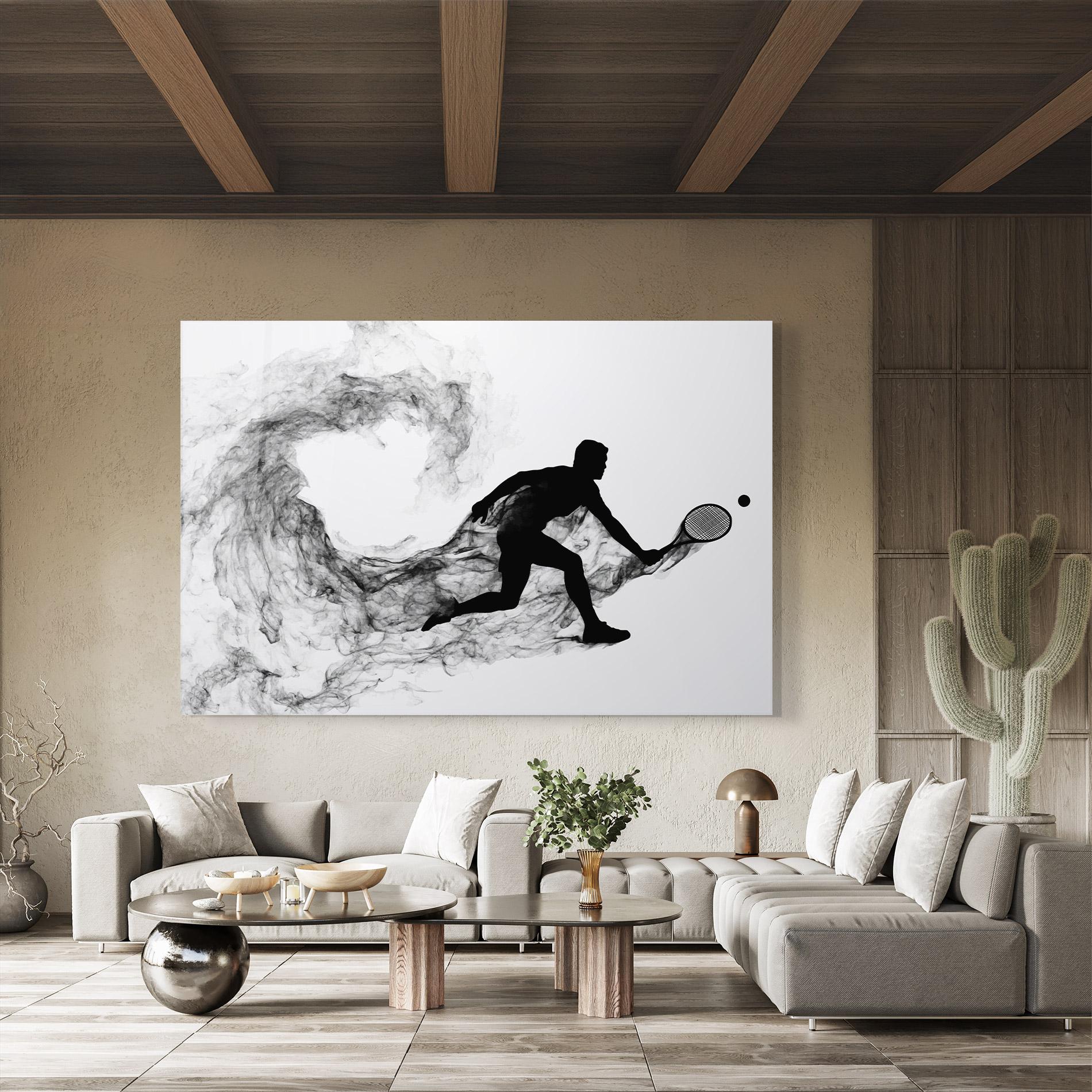Стъклена картина Black Smoke Tennis mockup 8