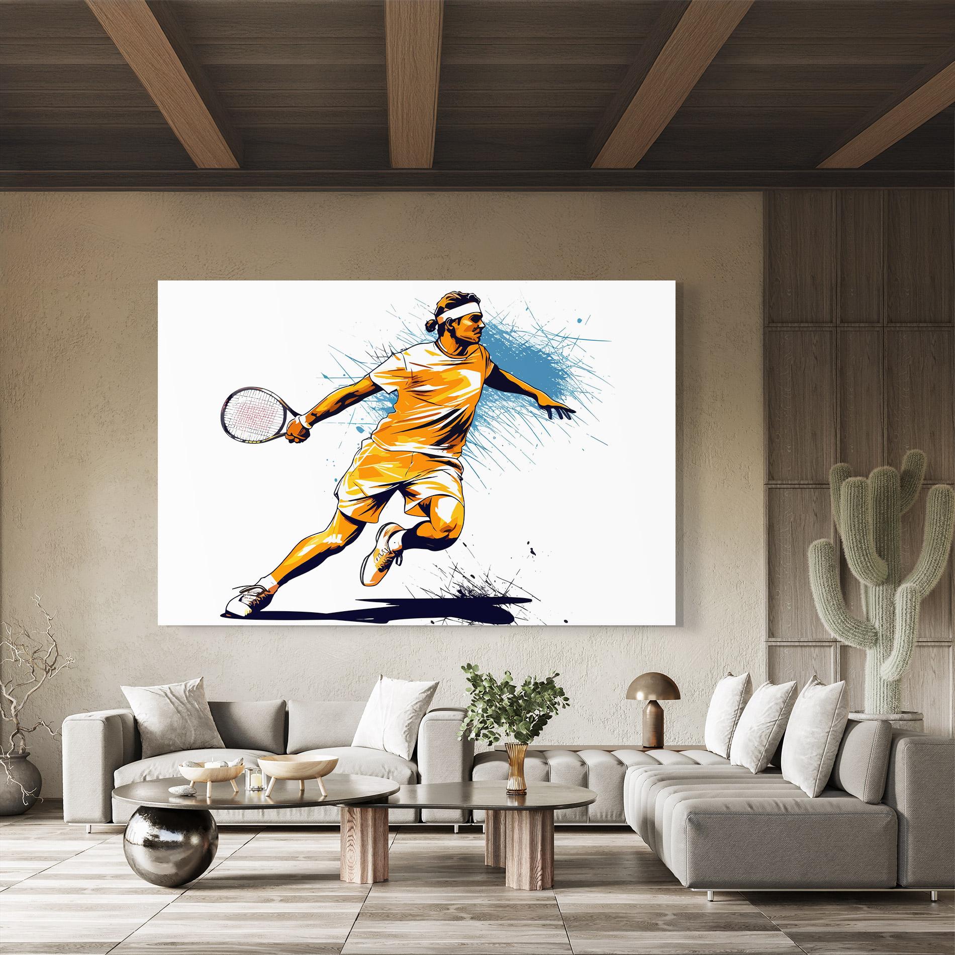 Стъклена картина Orange Blue Tennis mockup 8