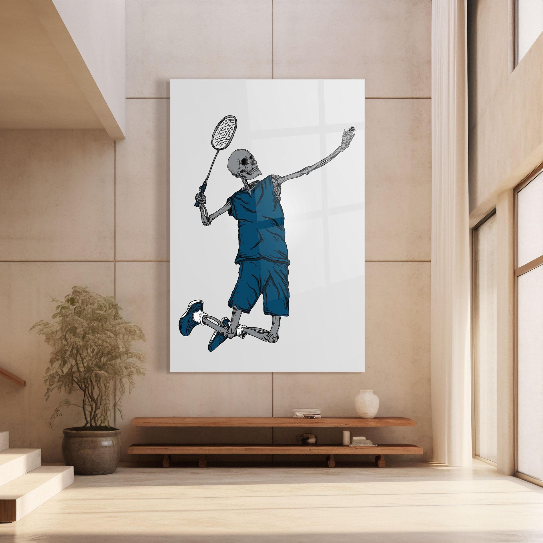 Стъклена картина Blue Skull Tennis mockup 8