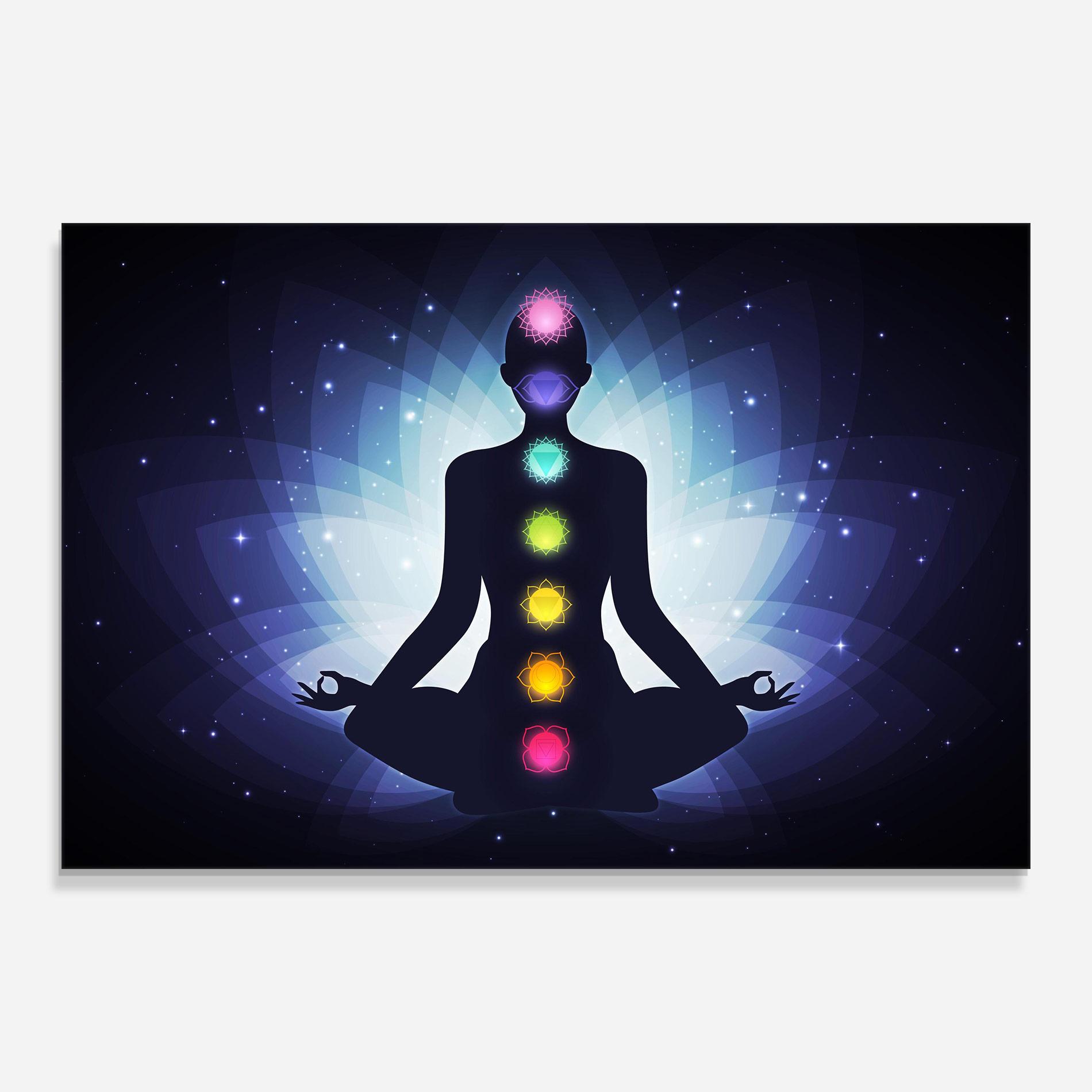 Стъклена картина Flower Meditation mockup 0