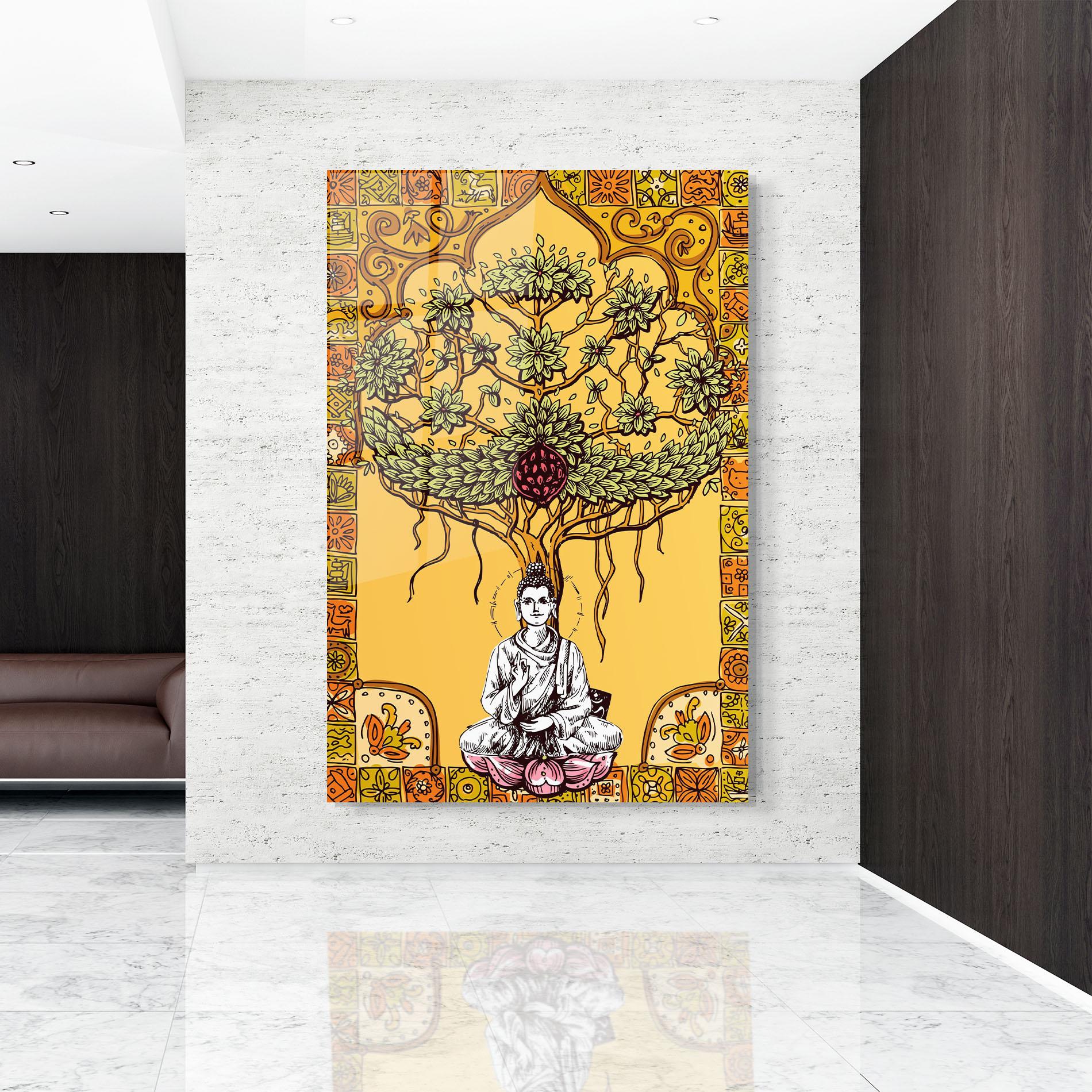 Стъклена картина Meditation Three mockup 9