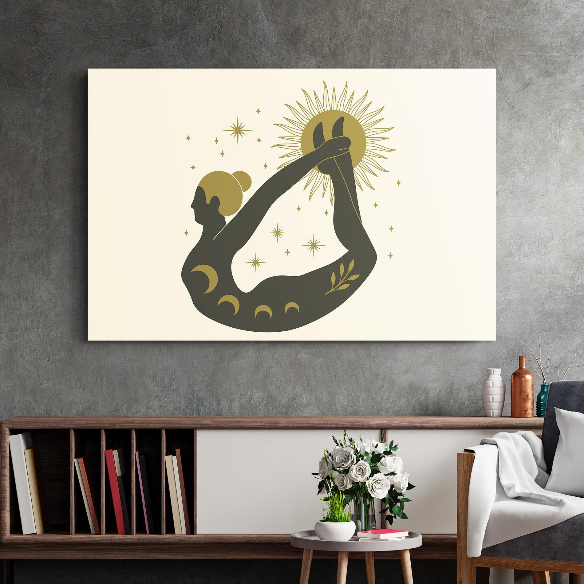 Стъклена картина Dhanurasana mockup 2