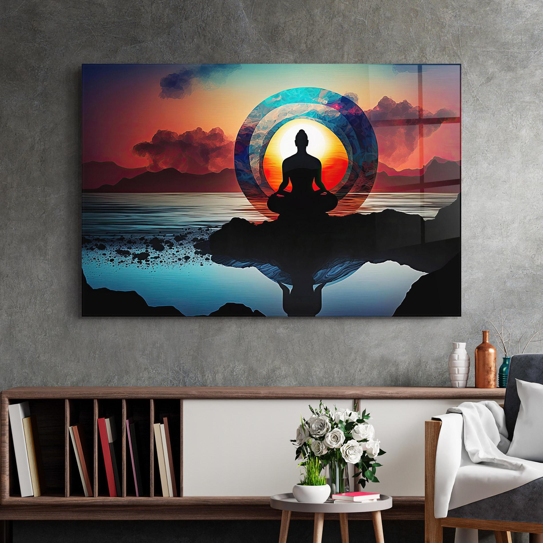 Стъклена картина Om Orbit mockup 2