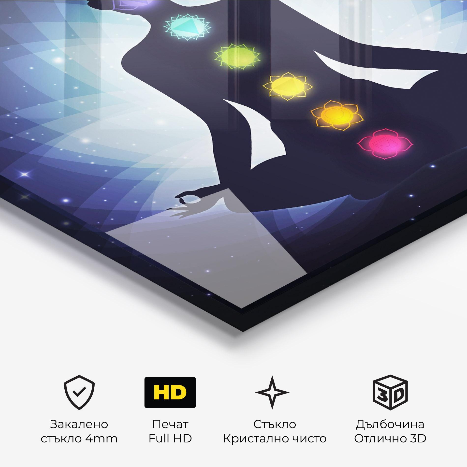 Стъклена картина Flower Meditation mockup 3