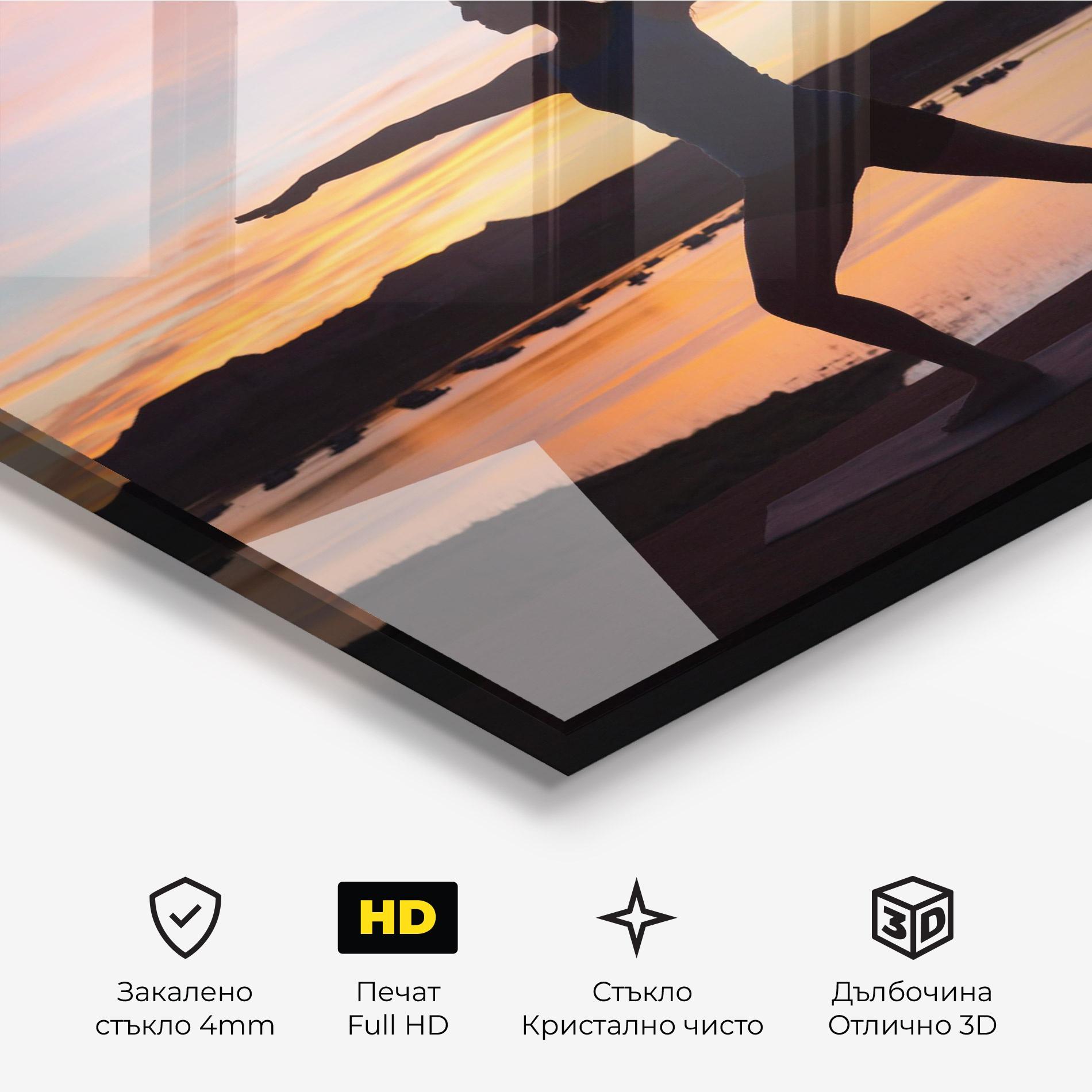 Стъклена картина Morning Yoga mockup 3