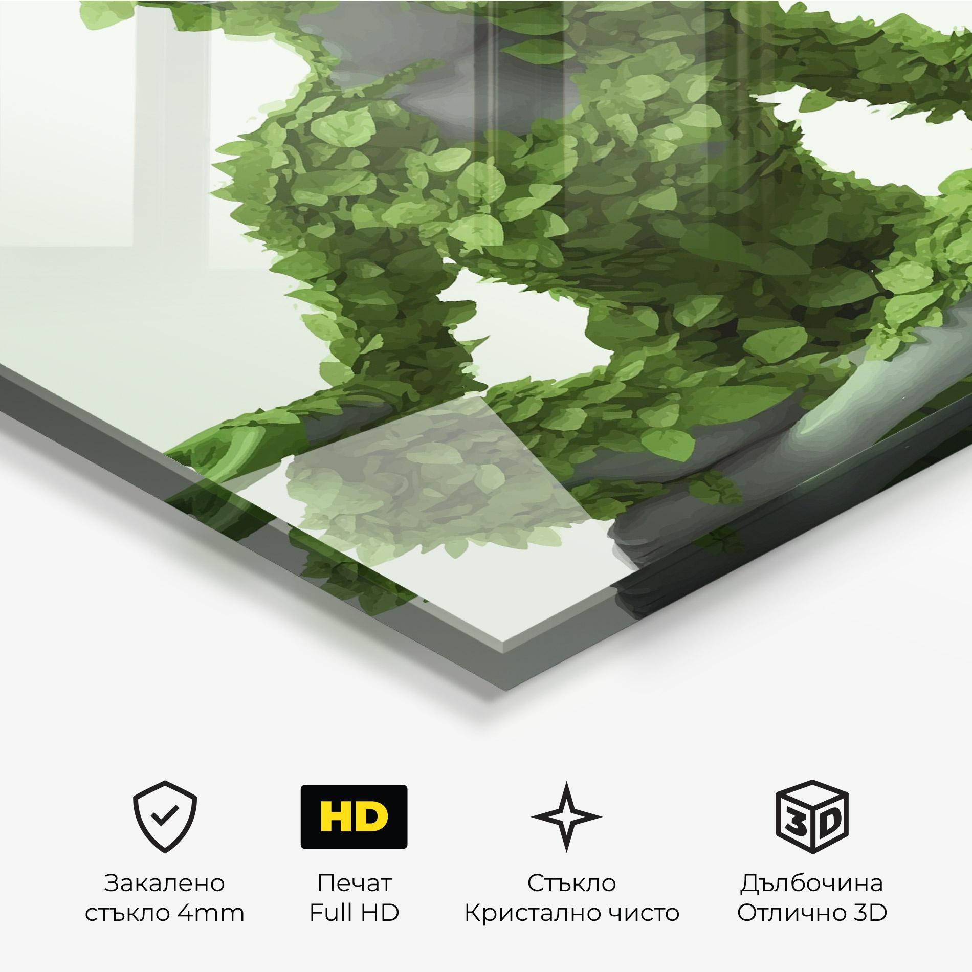 Стъклена картина Nature Yoga mockup 3