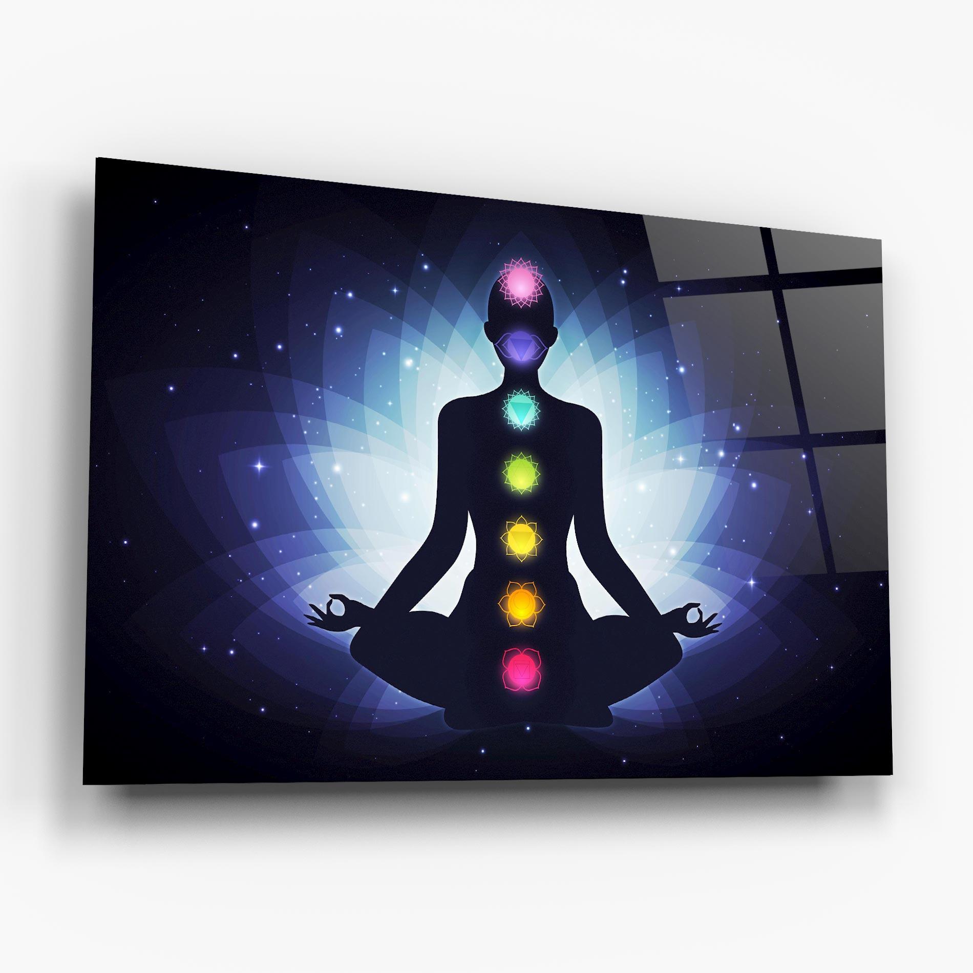 Стъклена картина Flower Meditation mockup 6