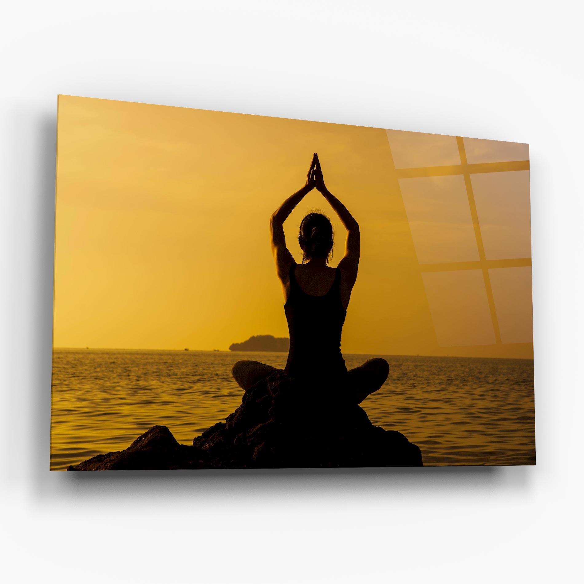 Стъклена картина Meditation On Sunset mockup 6
