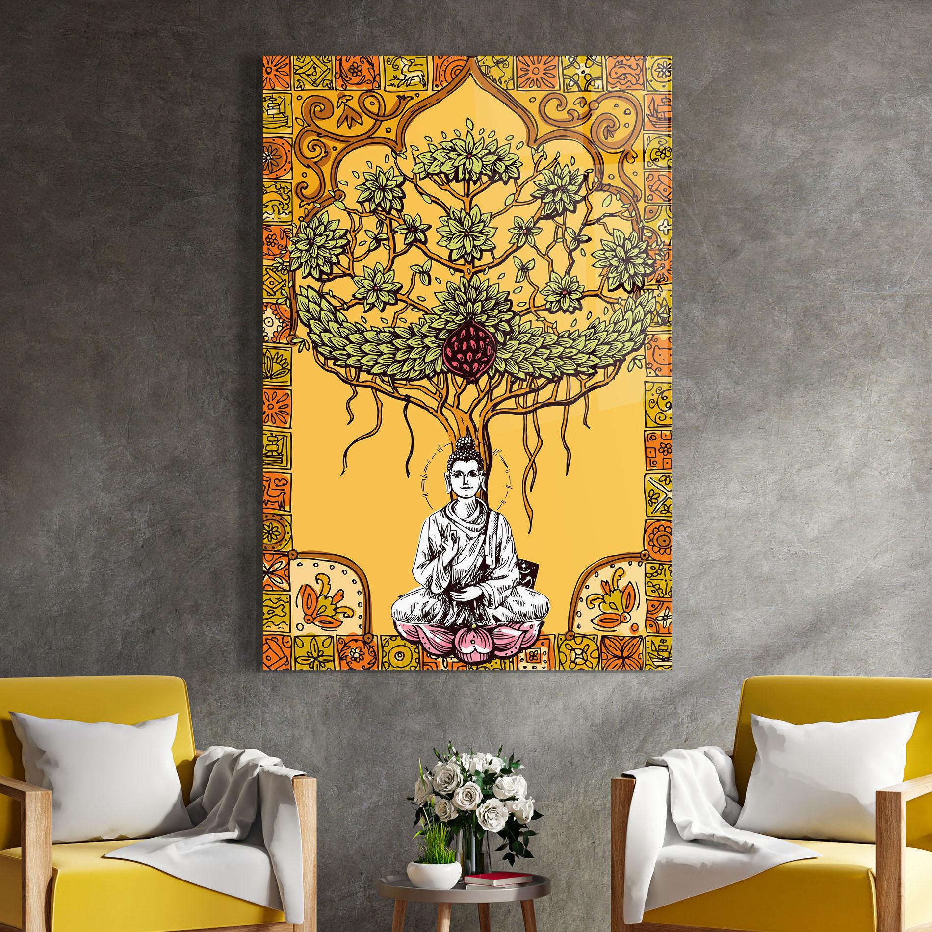 Стъклена картина Meditation Three mockup 4