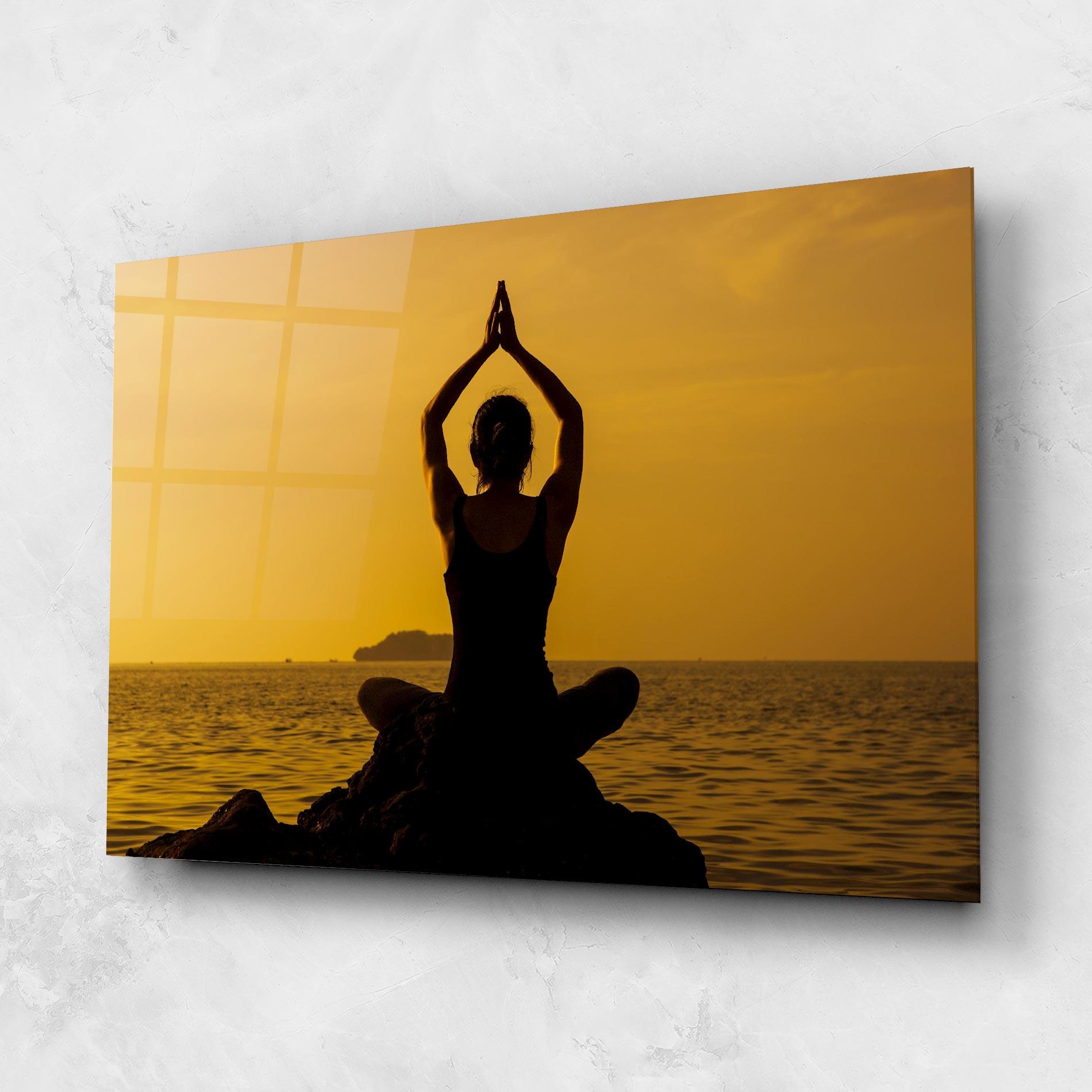 Стъклена картина Meditation On Sunset mockup 1