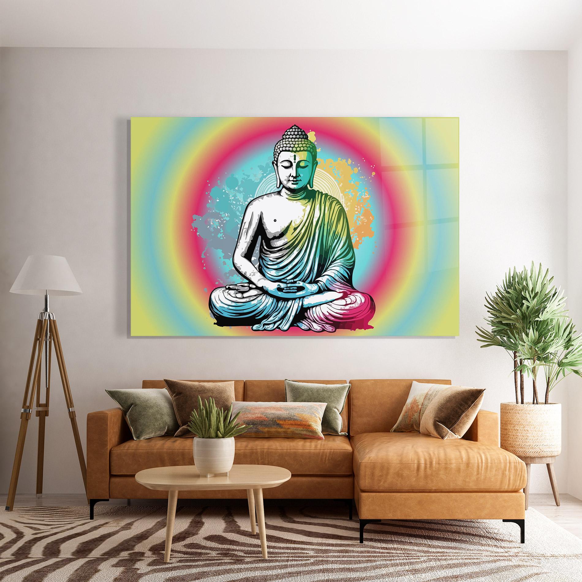 Стъклена картина Budha Yoga mockup 7